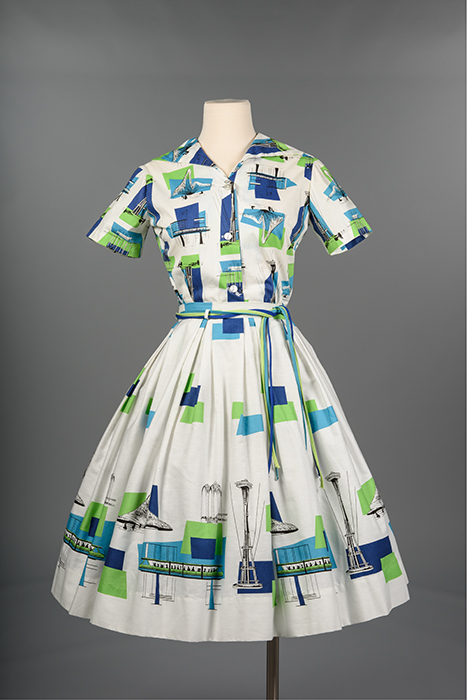 Image of Seattle World's Fair pattern top and skirt, 1962