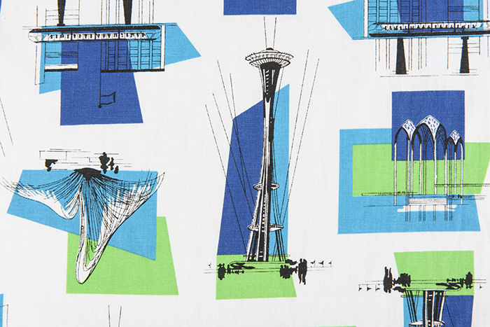 Image of Seattle World's Fair pattern top and skirt, 1962