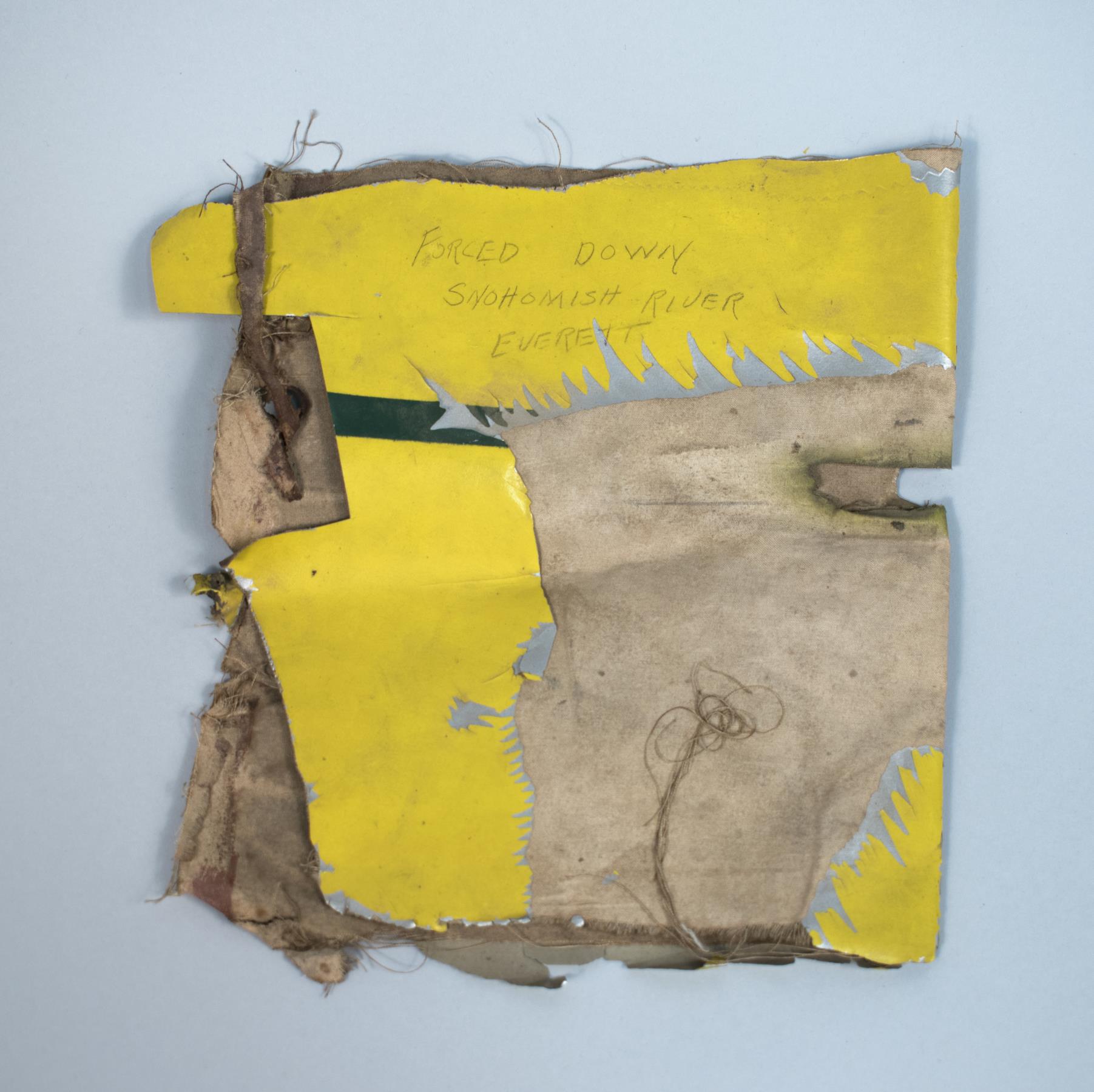 Image of Remnant from an airplane that crashed in the Snohomish River in Everett, 1934