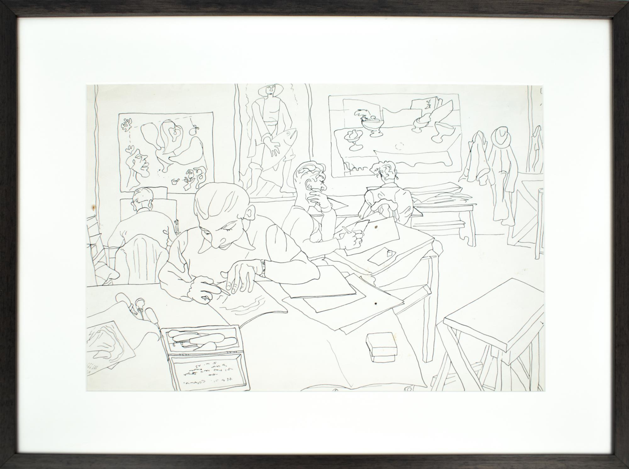 Image of Pen and ink drawing, 