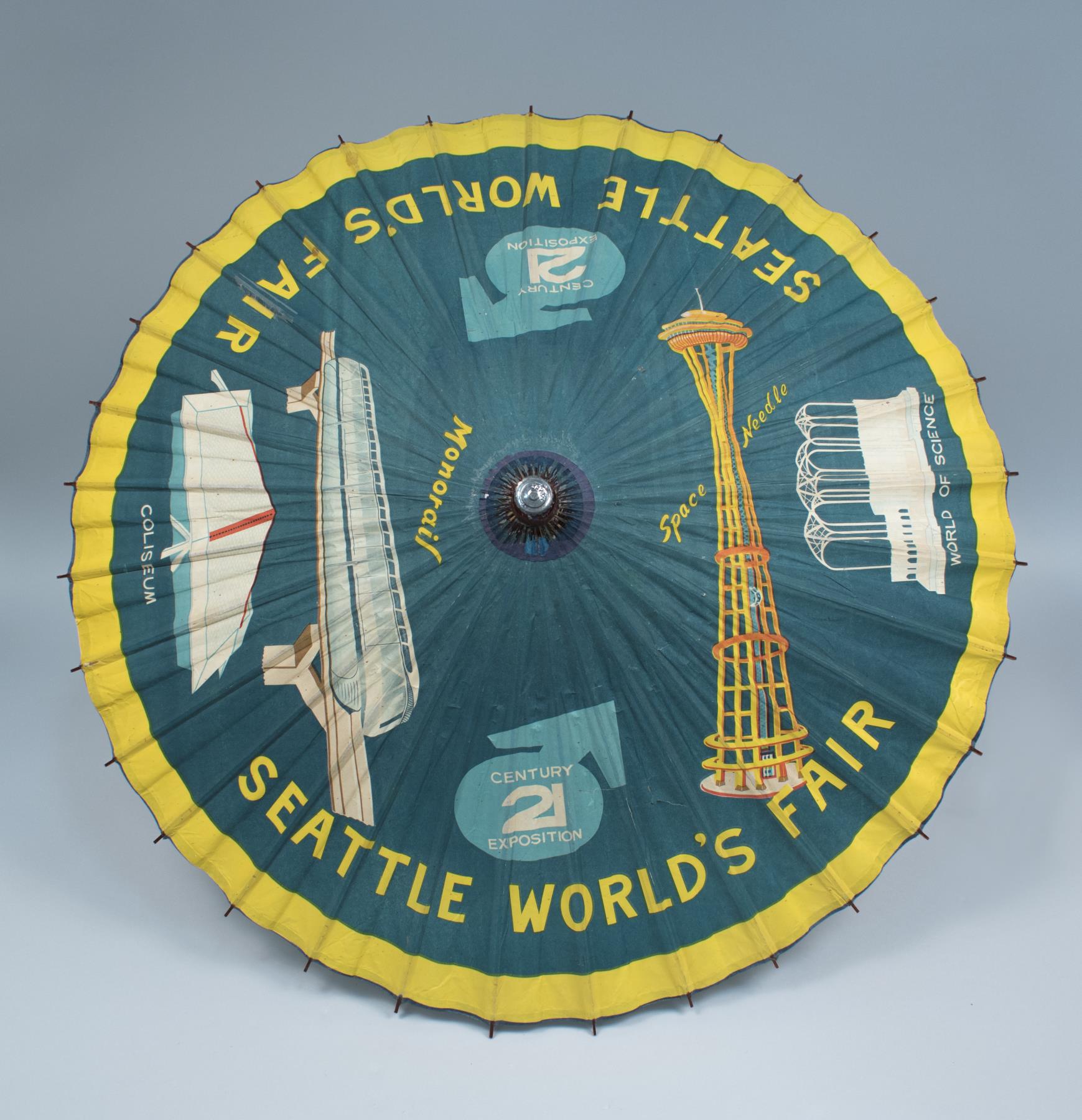 Image of Souvenir umbrella from Century 21, Seattle World's Fair, 1962