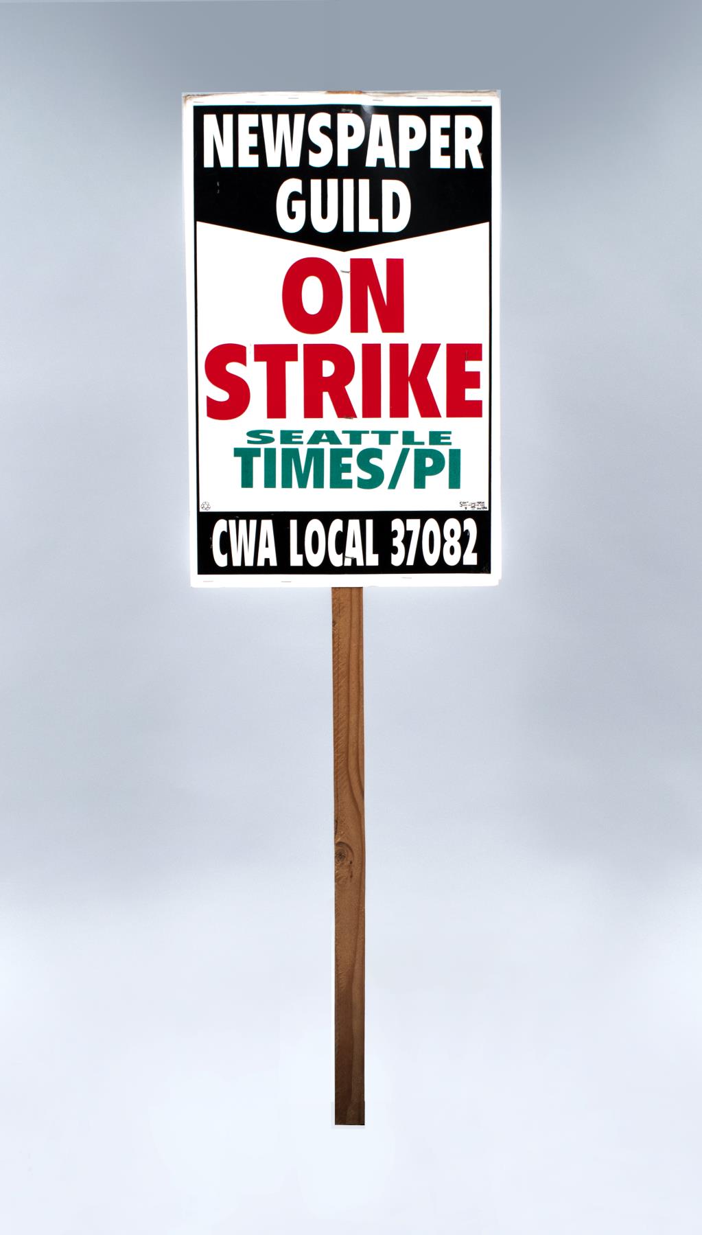 Image of Picket sign from Seattle newspaper strike, 2000
