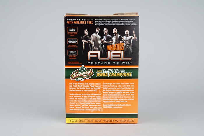 Image of Wheaties cereal box featuring the 2010 Seattle Storm WNBA Champions, ca. 2011