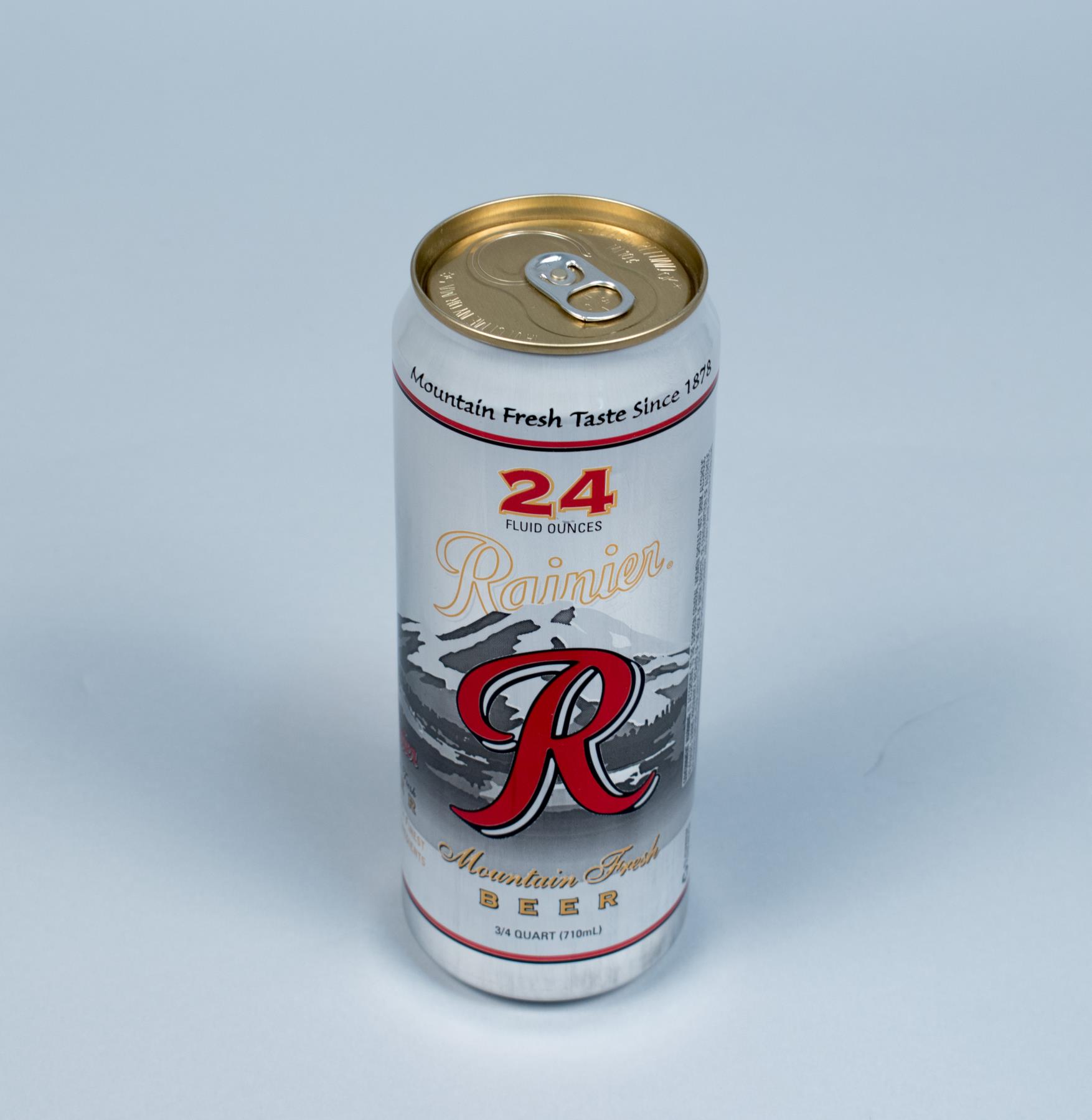 Image of Rainier Brewing Co. beer can, 24 oz., ca. 1990