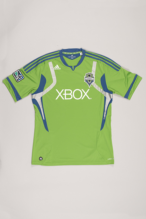 Image of Seattle Sounders FC replica jersey, autographed by Fredy Montero #17, ca. 2011