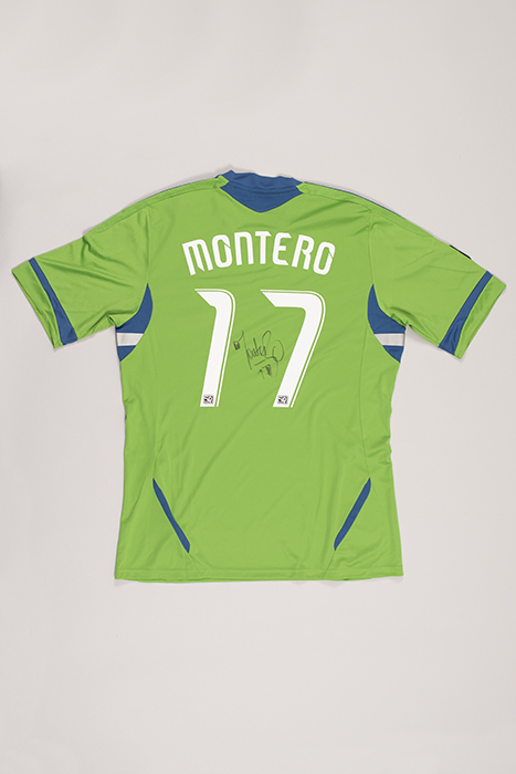 Image of Seattle Sounders FC replica jersey, autographed by Fredy Montero #17, ca. 2011