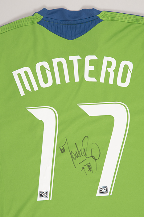 Image of Seattle Sounders FC replica jersey, autographed by Fredy Montero #17, ca. 2011