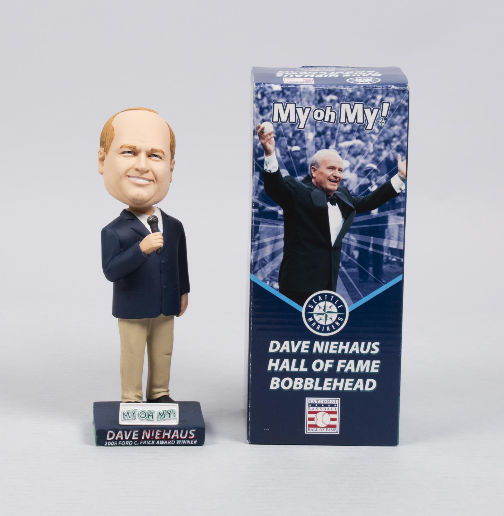 Image of Bobblehead doll of Dave Niehaus, Seattle Mariners announcer, ca. 2008
