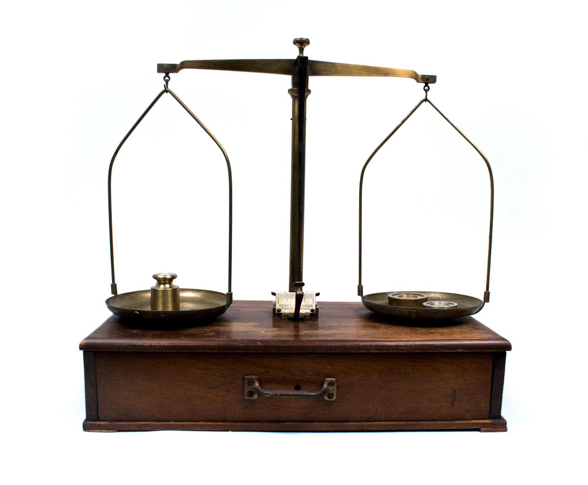 Image of Gold scales originally owned by Albert and Markus Mayer of the Mayer Bros., Klondike prospectors and jewelry store proprietors, 1897