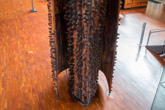 Image of Wood sculpture by artist John Grade, made in 2012 from the repurposed wood of the 1897 schooner Wawona