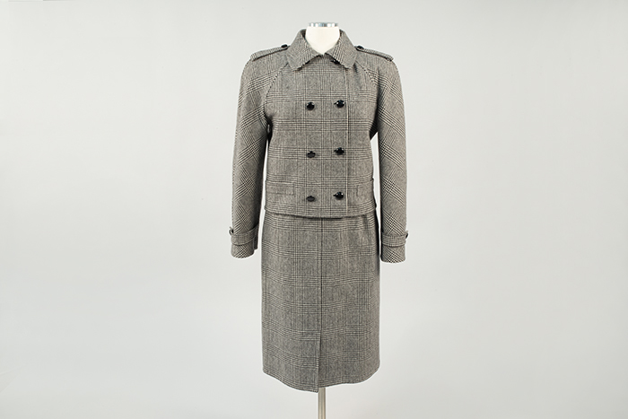 Image of Black and white plaid skirt suit from The Mediterranean, ca. 1980s