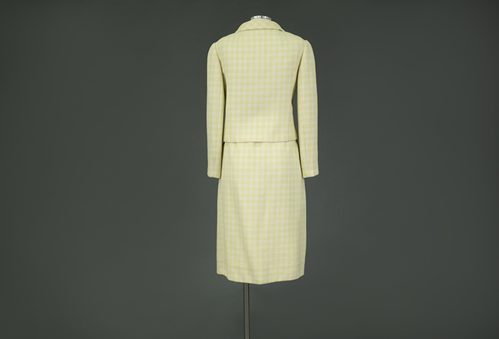 Image of Green and white plaid skirt suit from Best's Apparel ca. 1960-1964