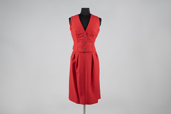 Image of Red and white ensemble, ca. 1960s-1980s
