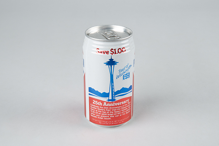 Image of Pepsi can featuring the 25th Anniversary of the 1962 Seattle World's Fair, 1987