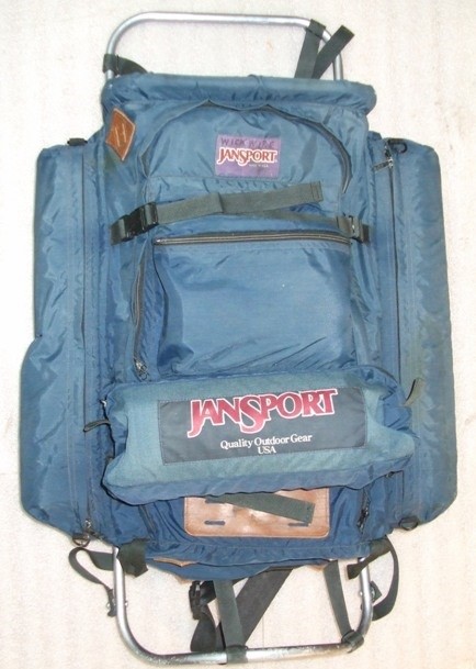 JanSport backpack used by Jim Wickwire ca. 1970s, the first American, along  with Louis Reichardt, to summit K2 on September 6, 1978  Museum of History  & Industry