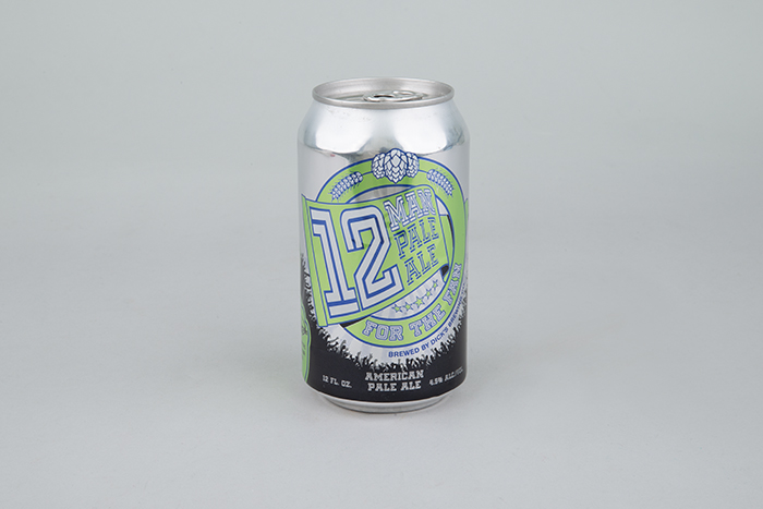 Image of Beer can, 12 Man Pale Ale, celebrating the 12th Man Seahawks fans, ca. 2013