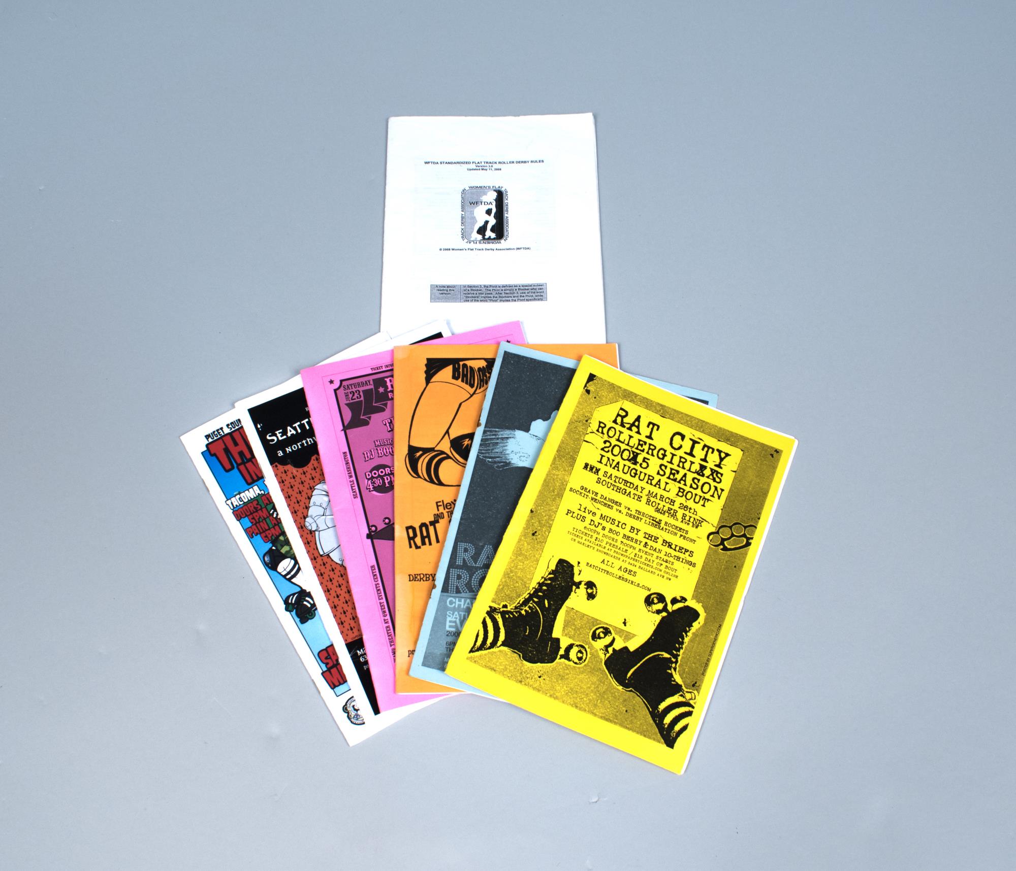 Image of Collection of programs and pamphlets for the Rat City Rollergirls, 2005-2008