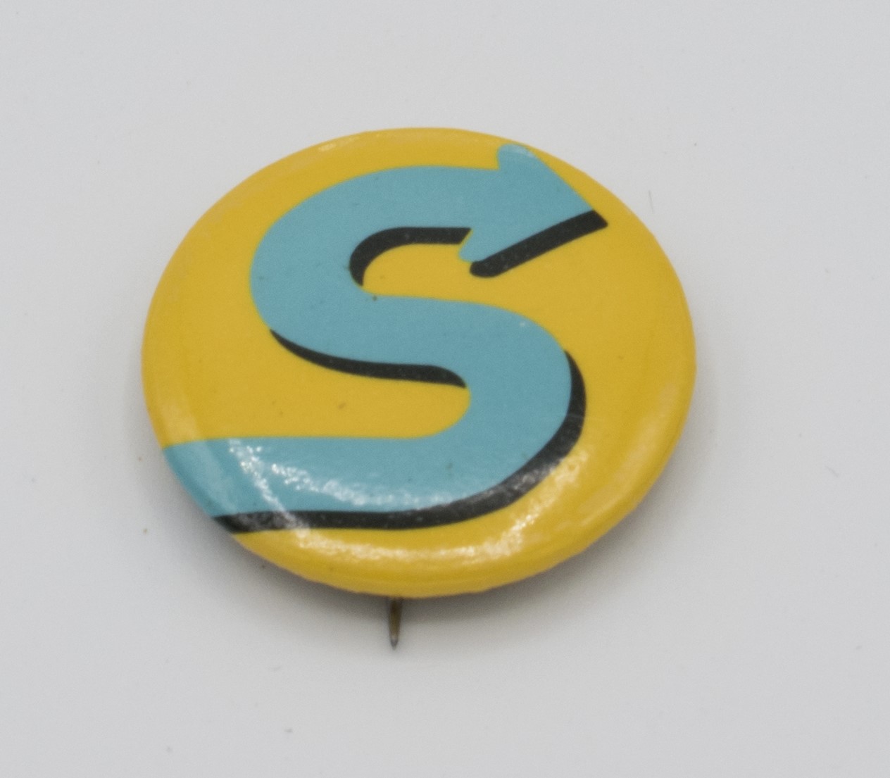 Image of Button pin to promote safe sex, ca. 1990