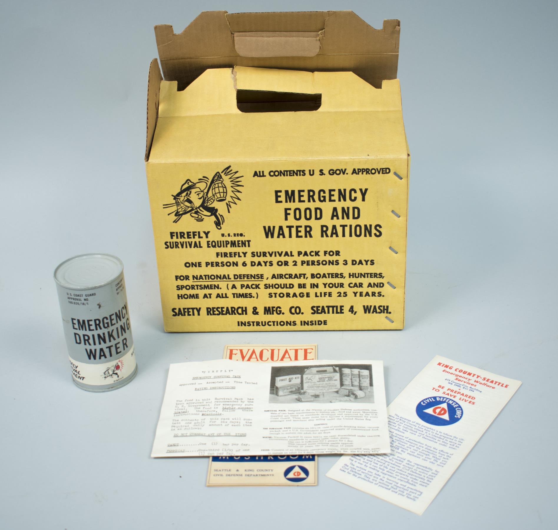 Image of Firefly Survival Pack ration box, ca. 1957