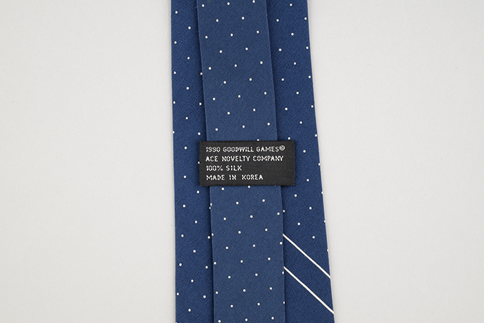 Image of Blue souvenir tie from the Goodwill Games, 1990