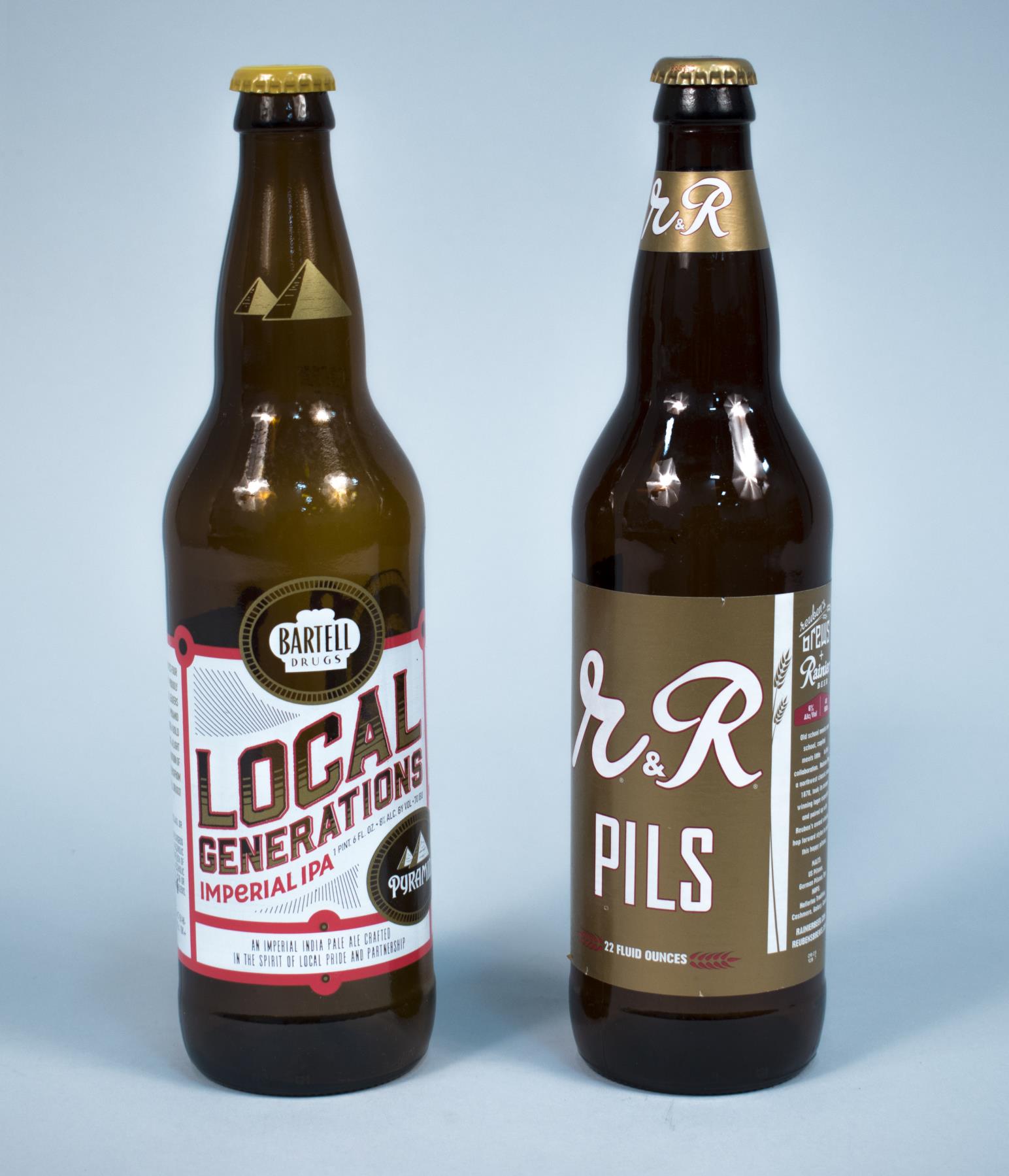 Image of Beer bottle, Reuben's Brews and Rainier Brews, 