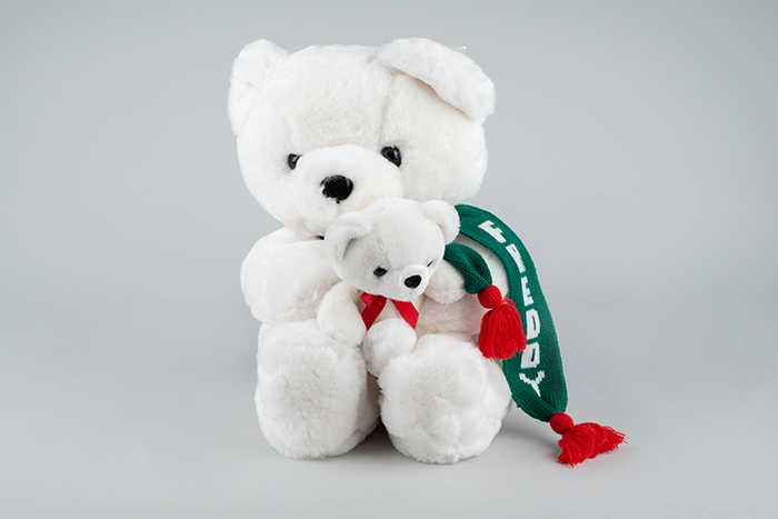 Image of Plush Frederick & Nelson Christmas Freddy Bear and Nell with original tag, ca. 1985
