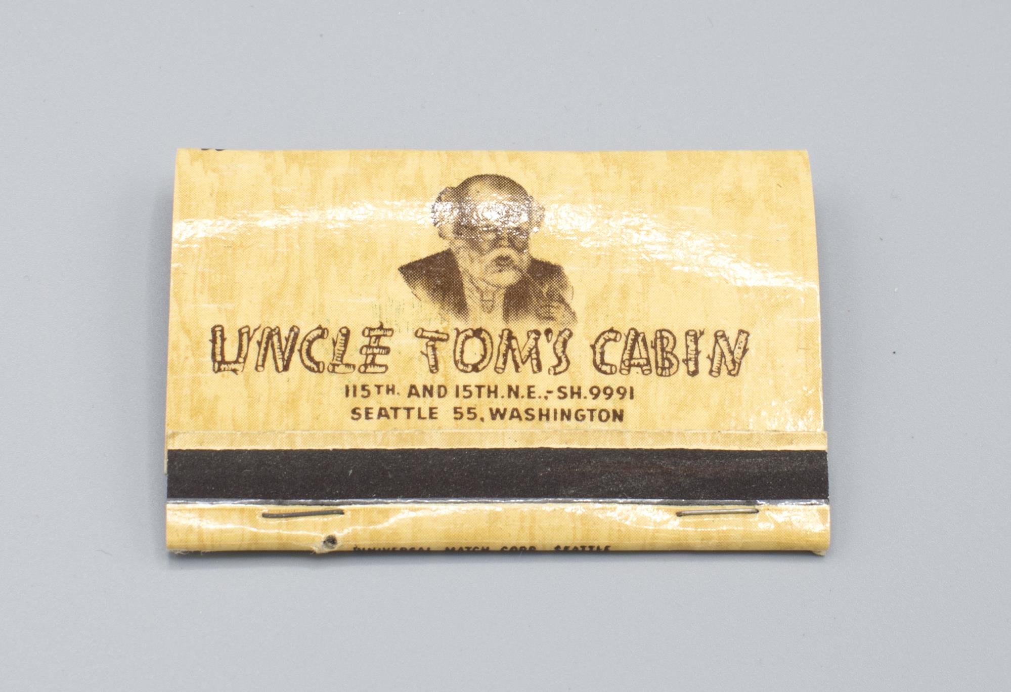 Image of Matchbook from Uncle Tom's Cabin restaurant in Seattle, ca. 1950