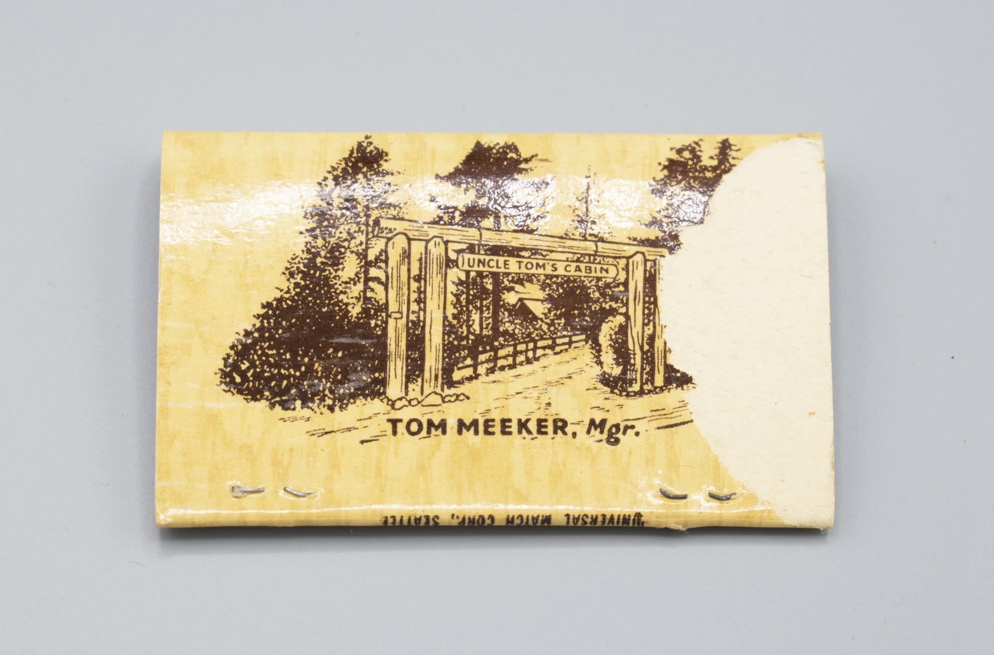 Image of Matchbook from Uncle Tom's Cabin restaurant in Seattle, ca. 1950