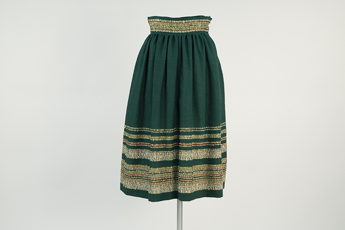 Image of Green handwoven skirt from Chamberlin’s, 1950