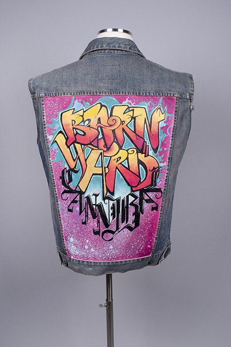 Image of Barnyard Cannibals denim vest handpainted by Milestone, 2010
