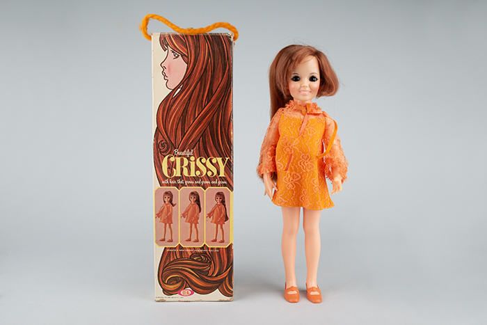 Image of Crissy doll and box given to donor on her 10th birthday in 1969