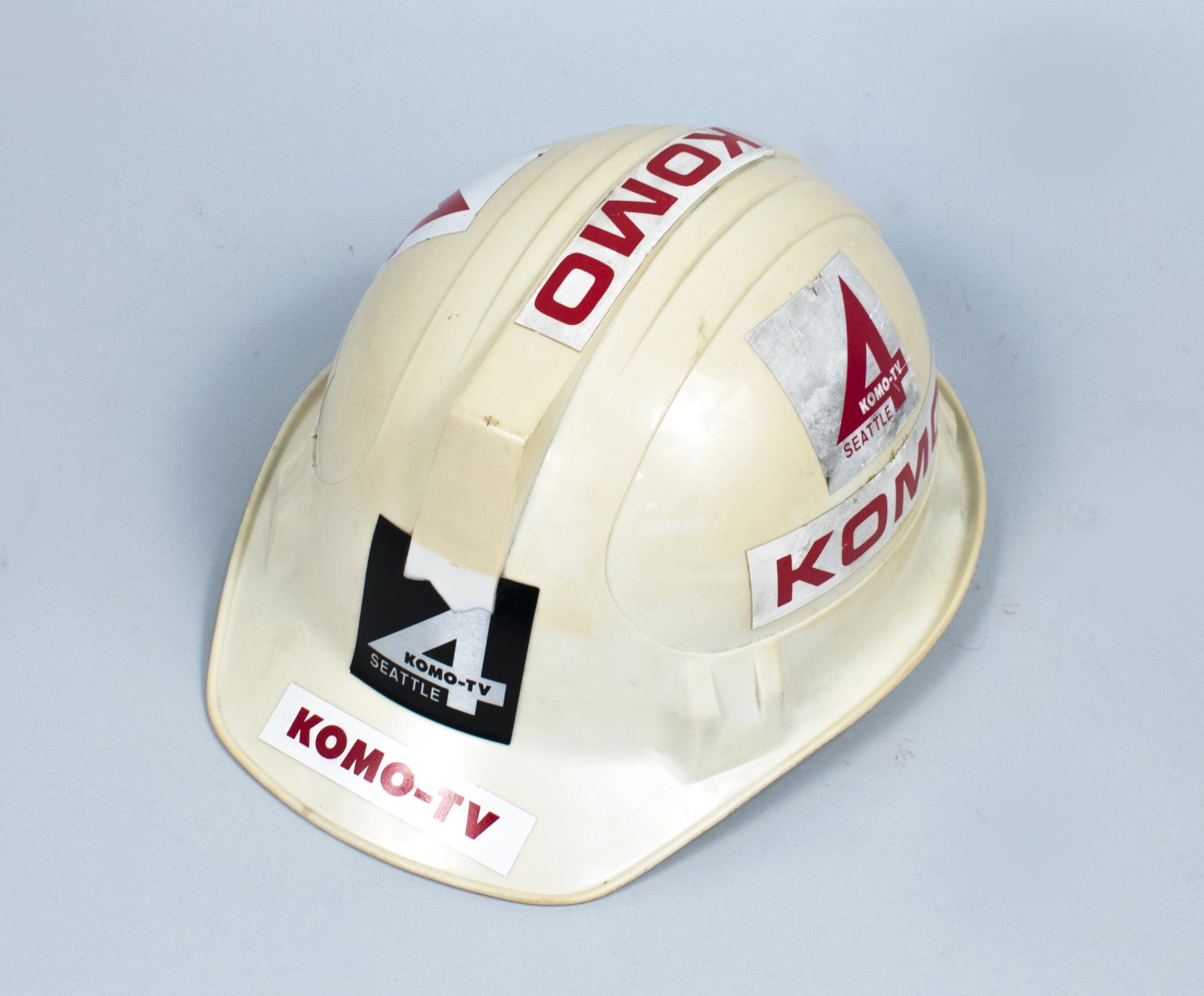 Image of Hard hat worn by Don McGaffin of KOMO-TV4 Seattle, ca. 1980