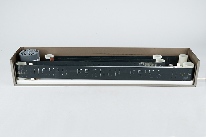 Image of Electric sign board from Dick's Drive In, ca. 1970s
