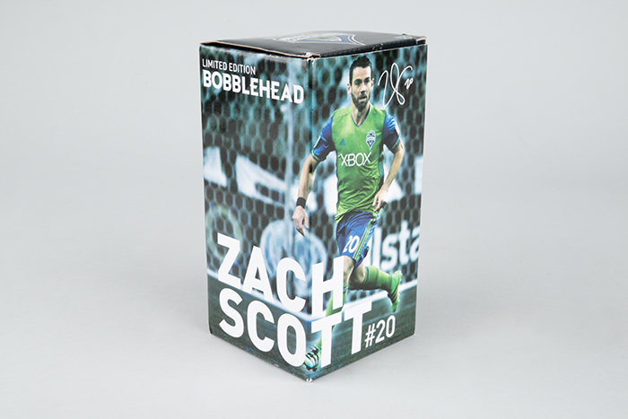 Image of Bobblehead of Seattle Sounders Major League Soccer player Zach Scott, 2016