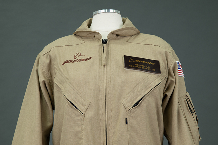 Image of Boeing flight suit worn by Jean Chamberlin, 2008