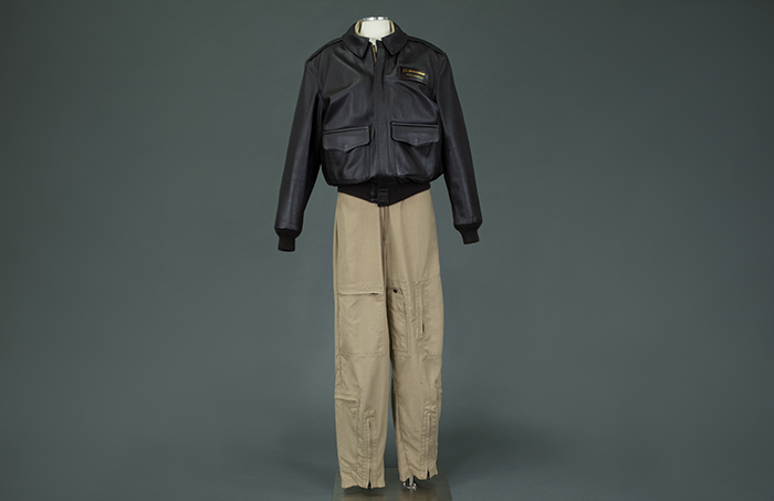 Image of Boeing leather jacket worn by Jean Chamberlin, 2008