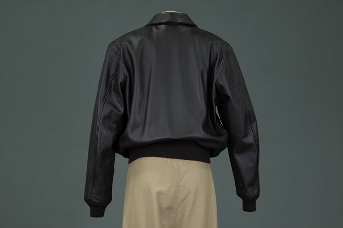 Image of Boeing leather jacket worn by Jean Chamberlin, 2008
