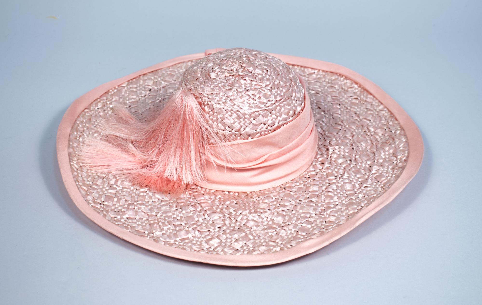 Image of Pink wide-brimmed straw hat, 1965