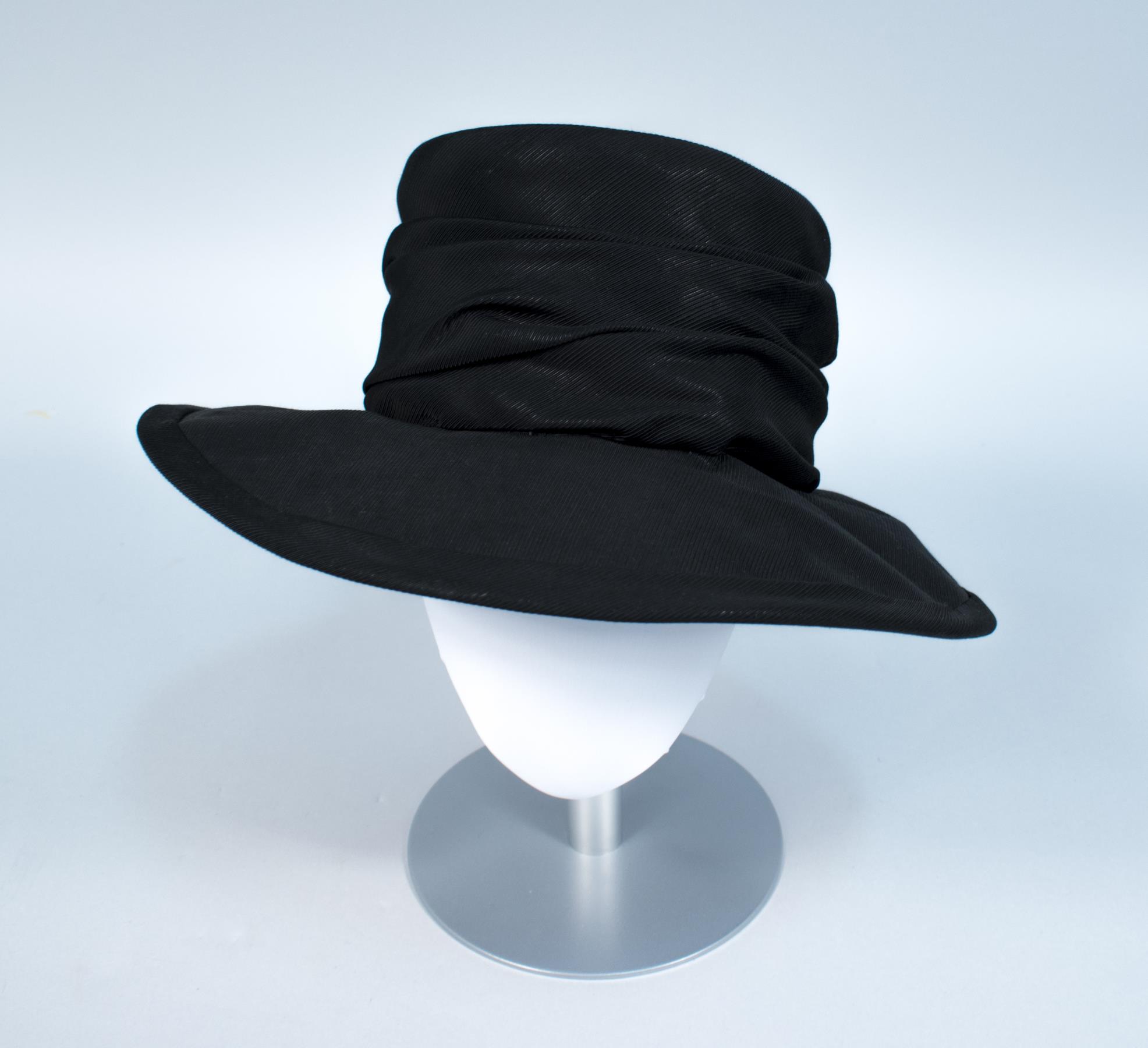 Image of Black hat with soft brim, made by John Eaton, ca. 1960s