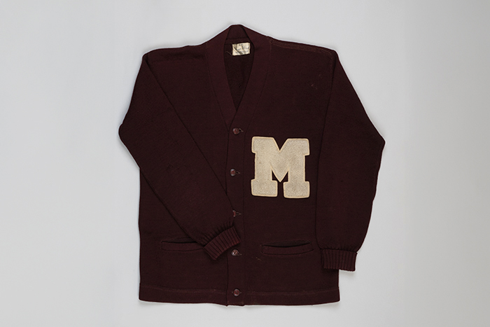 Image of Morehouse college sweater that belonged to Samuel B. McKinney, 1940s