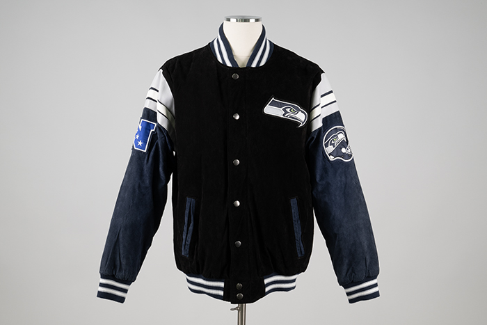 Image of Seahawks jacket owned by Rev. Dr. Samuel Berry McKinney, ca. 2012