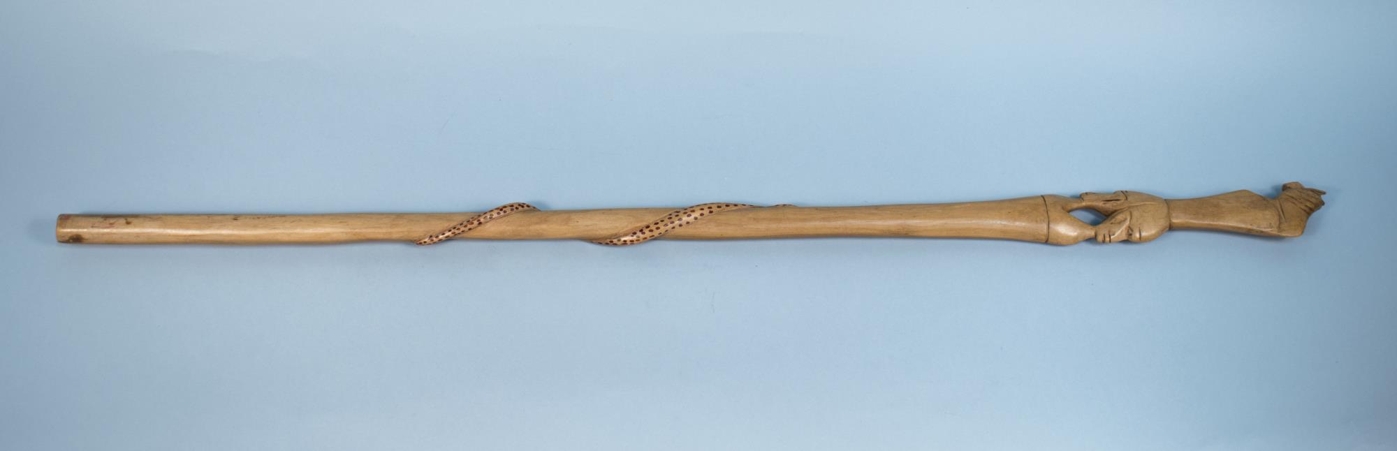 Image of Walking staff with African carving, ca. 1960s-2010s