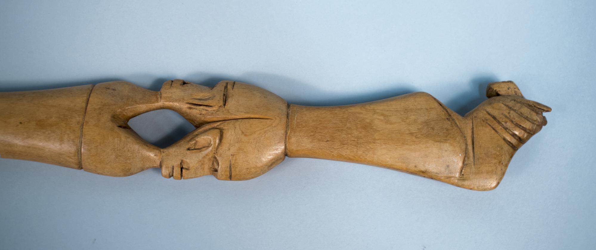 Image of Walking staff with African carving, ca. 1960s-2010s