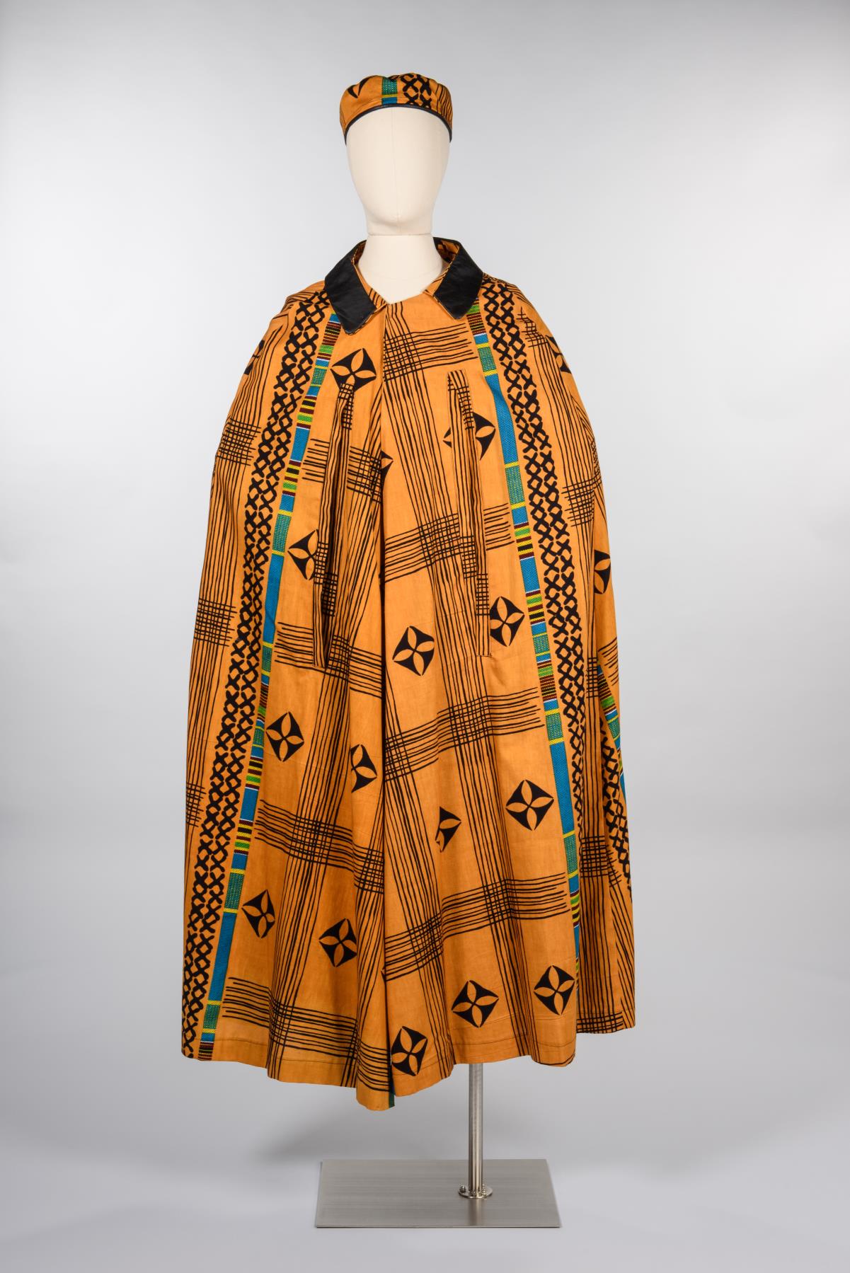 Image of African cloth robe and hat worn by Reverend Dr. Samuel B. McKinney, ca. 1970s