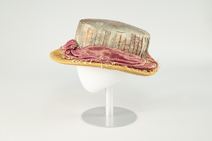 Image of Pink and gold hat, made by Cheri A. Ellis, ca. 2000