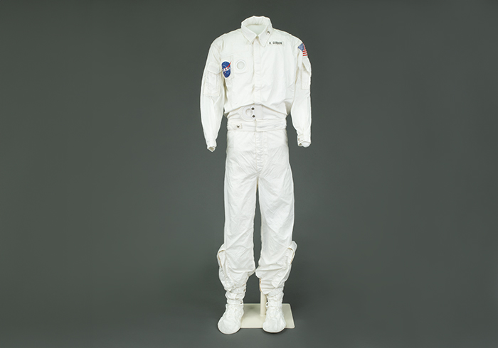 Image of Inflight coverall jacket, pants, and boots owned by astronaut Richard Francis Gordon, Jr., 1970-1971