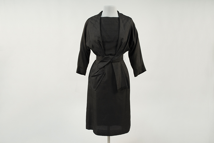 Image of Black dress ensemble, worn by Louise McKinney, 1961