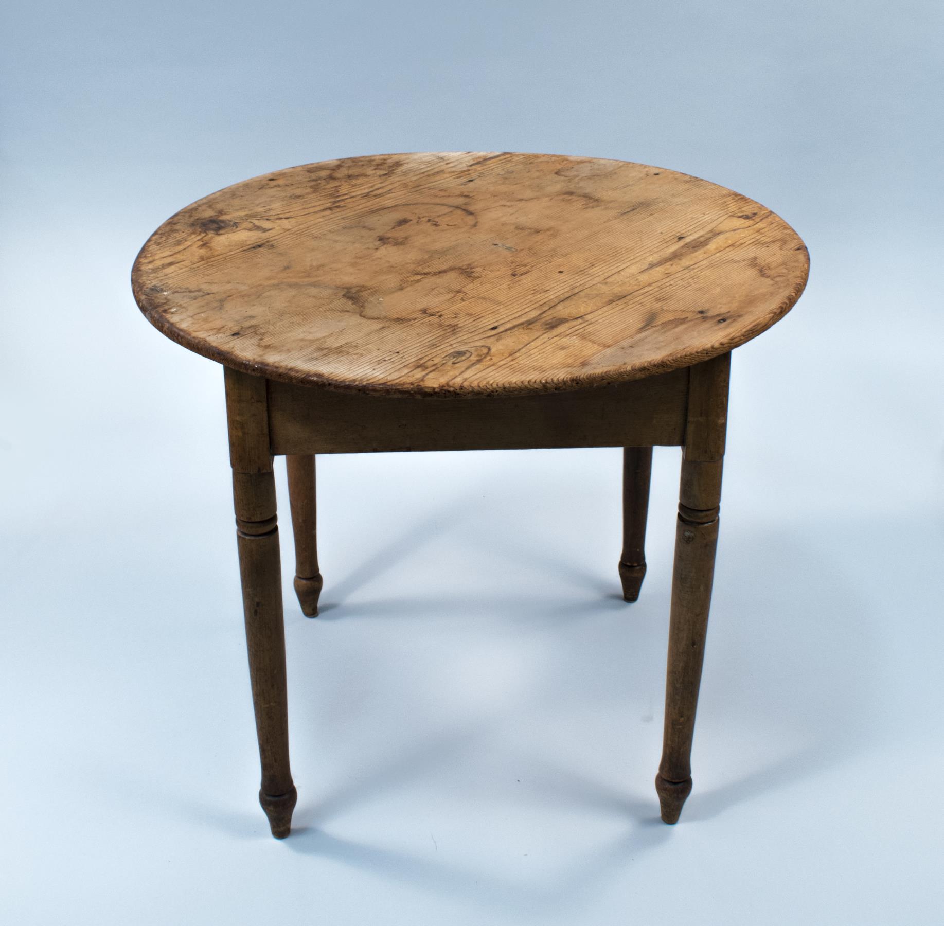 Image of Round maple and fir table made by Henry Van Asselt, 1858