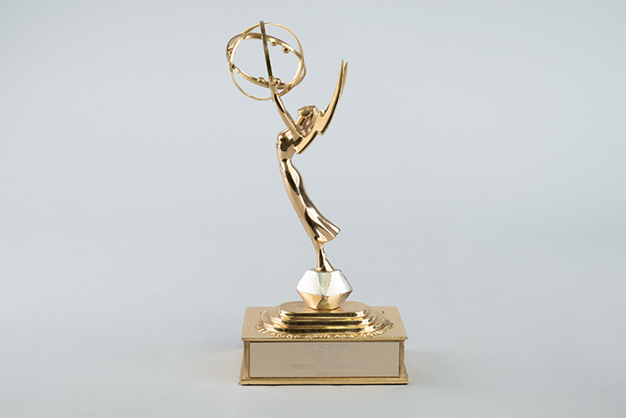 Image of Emmy award presented to Kathy Tolan for her puppeteer work on the Seattle children's television show, Boomerang, 1978