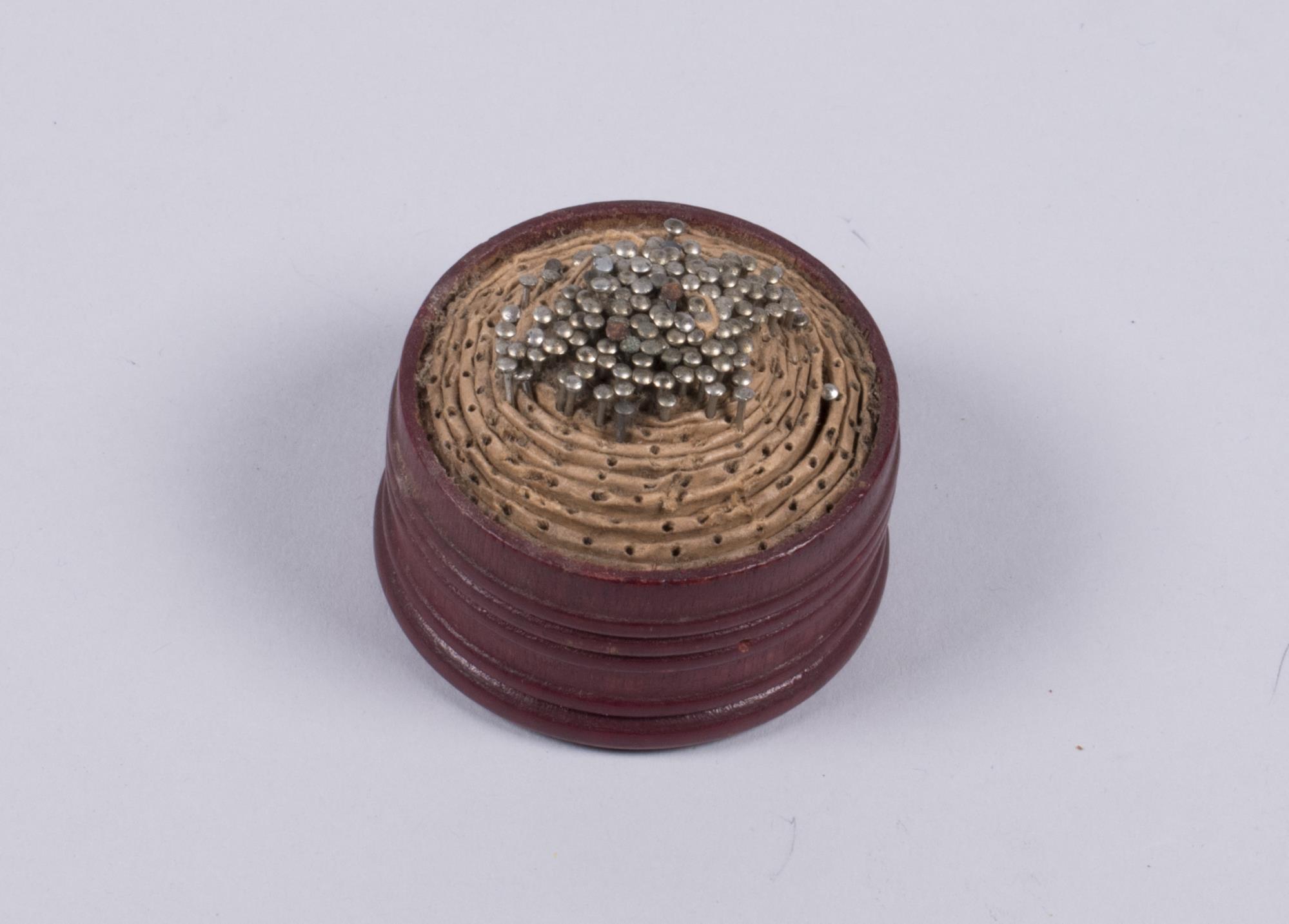 Image of Straight pins in holder used by James Casey Embree, ca. 1903-1939